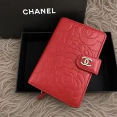 シャネル CHANEL 財布 ココマーク 赤 カメリア ラウンドジップのサムネイル
