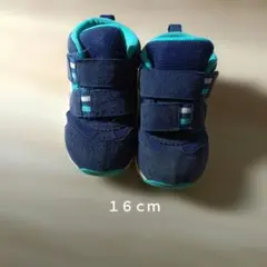 asics キッズシューズ 16 cm ネイビー/ターコイズ