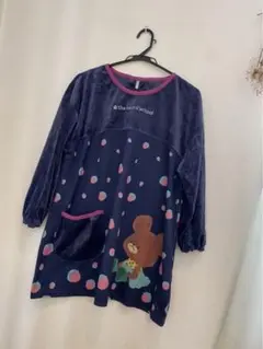 新品　くまのがっこう　長袖　ベロアエプロン