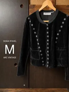 Y2K SONIA RYKIEL ベロアジャケット 黒 ショート丈のサムネイル