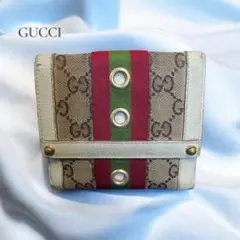 GUCCI グッチ　二つ折り財布　コンパクト レディース　茶色　メンズ