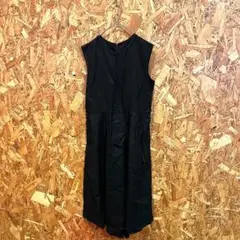 23区 ロングワンピース フレア ノースリーブ 麻100% ブラック レディース