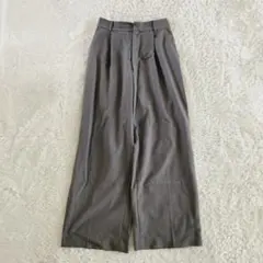 美品✨SOEJU ウールライクタックワイドパンツ　グレー　S