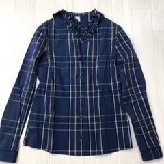 NARACAMICIE ナラカミーチェ フリルネック チェック シャツ ブラウス