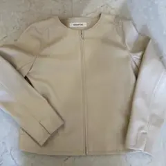 NATURAL BEAUTY BASIC ノーカラージャケット ベージュ