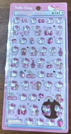 ボンボンドロップシールミニ キティ ピンク　サンリオおはじきシール　セット