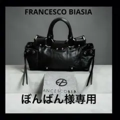 希少 FRANCESCO BIASIA ブラック レザー ハンドバッグ Y2Kのサムネイル
