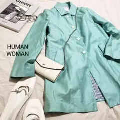 HUMAN WOMAN スプリングステンカラーコート パステルグリーン