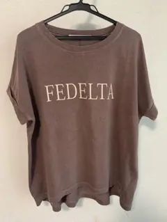 【Lugnonbure】ヴィンテージ風　ブラウンロゴTシャツコットン100%