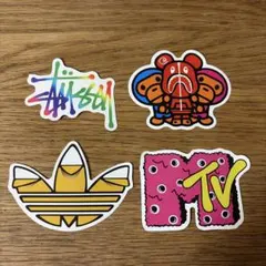 STUSSY A BATHING APE adidas MTV ステッカー 4枚のサムネイル