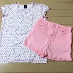 お値下げ中！ギャップ キッズ お花柄Tシャツ ピンクショートパンツ 150