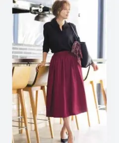 バーガンディ ロングスカート