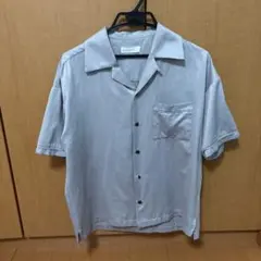 LIDNM メンズ 半袖シャツ オープンカラー グレー
