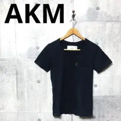 AKM エイケイエム メンズ 半袖 Vネックカットソー S ブラックのサムネイル