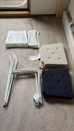 引取限定 IKEA ダイニングチェア 2脚セット ホワイト クッション込みのサムネイル