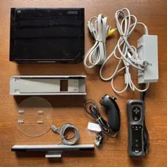 任天堂 Wii 本体 ブラック おまけソフト、専用アタッチメント付き