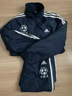 アディダスメンズ　シャカシャカ　上下セットS 160ウインドブレーカー裏起毛　紺