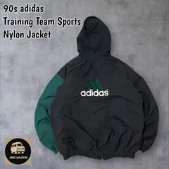 90s adidasパフォーマンスロゴナイロンジャケット国旗タグ切替デザインM