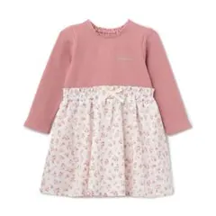 美品　petit main カット×布帛切り替えワンピース 90㎝