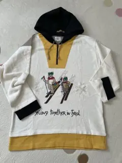 美品カステルバジャック　刺繍フード付きパーカー