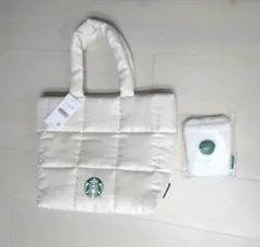 スターバックス福袋2023　キルティングトートバック、マルチケースセット