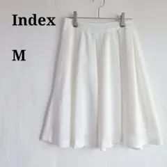 インデックス　フレアスカート　ひざ丈　ホワイト　M　通年　ウエストゴム　キレイめのサムネイル