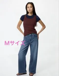UNIQLO（ユニクロ）EZYワイドストレートジーンズ　Mサイズ66 Blue