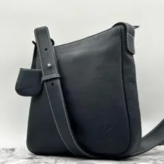 極美品✨ kitamura ショルダーバッグ ロゴ 型押し シボ革 レザー