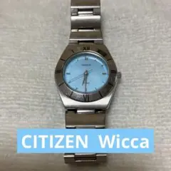 ジャンク品　CITIZEN Wicca　ウィッカ　腕時計　アナログ　水色文字盤