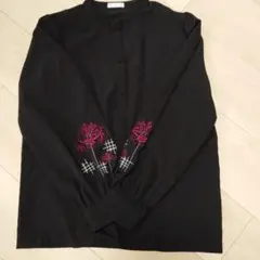 axes femme 花柄刺繍 長袖シャツ 黒 期間限定値下げ