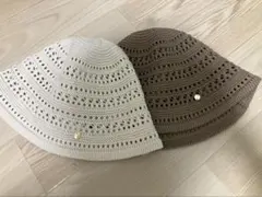 スリーコインズ バケットハット ホワイト ブラウン