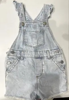 GAP ベビー肩フリルデニムサロペット ショートパンツ