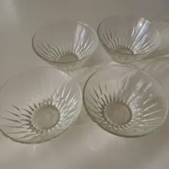 4個セット 昭和レトロ ガラス食器 デザート鉢 フルーツ皿