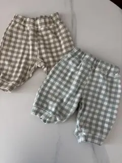 【ペアマノン】チェック柄パンツ 90cm セット