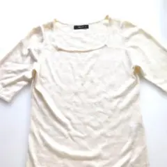 COMME CA ISM アイボリー 半袖ニット