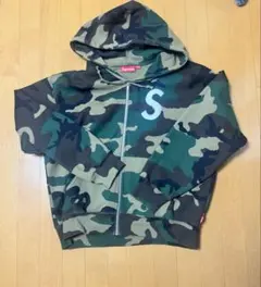 Supreme Sロゴ　カモ柄 ジップアップパーカー