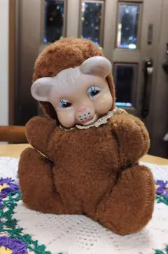 レア！ラバーフェイスドール　くまぬいぐるみ ニッカーボッカー社 泣きべそベア アンティーク ラバーフェイス ぬいぐるみ