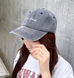 新品☆ INGNI イング グレー刺繍キャップ 帽子