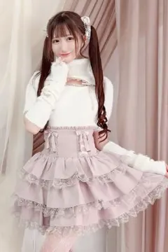 MA*RS マーズ レースアップリボン３段フリル スカパン ピンク