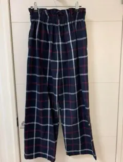 earth music & ecology チェック柄 ワイドパンツ