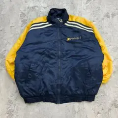 STARTER　スターター　ナイロンジャケット　古着　ネイビー　イエロー　XL
