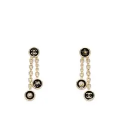 値下げ！新品未使用　シャネル　ピアス　CCロゴ　ブラック　25K 最新作