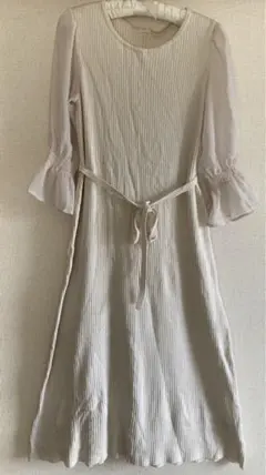 GU シフォン袖　ワンピース　リブニット