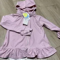 【新品タグ付き】プティマインUVカット フリルラッシュガード ピンク