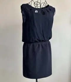 GRL ノースリーブ 切り替え ミニワンピース ブラック L