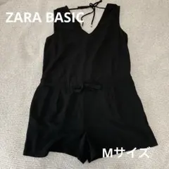 ZARA BASIC ブラック ノースリーブ ショート丈 サロペットのサムネイル