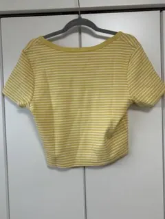 ⭐︎美品　夏物セール‼︎ GU イエロー ボーダー半袖Tシャツ L