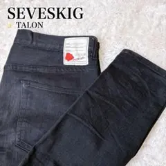 SEVESKIG デニムパンツ TALON ジッパー ブラックデニム 裏地柄のサムネイル