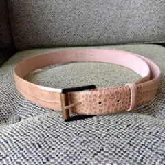 MaxMara ベージュ 型押しレザー（牛革）ベルト M