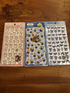 m*o様 ちいかわ・ミニオンズ・スティッチ シール3シートセット